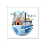 Dıythinker Kent Simgesi Küresel Seyahat Seyahat Ukrayna Ukrayna Uçak 10x10 cm Seramik Karo