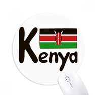 Dıythinker Kenya Ulusal Bayrağı Siyah Desen Baskılı Yuvarlak Kaymaz Kauçuk Mouse Pad