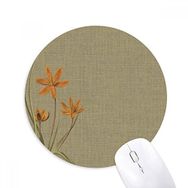 Dıythinker Keten orkide geleneksel tasarım nakış Baskılı Yuvarlak Kaymaz Kauçuk Mouse Pad