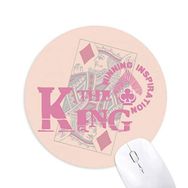 Dıythinker King Kartları Kumar Aletleri Desen Baskılı Yuvarlak Kaymaz Kauçuk Mouse Pad