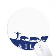 Dıythinker Kingdom of Thailand Gümrük Kültürü Baskılı Yuvarlak Kaymaz Kauçuk Mouse Pad