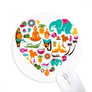 Dıythinker Kingdom of Thailand Thai Geleneksel Gümrük Baskılı Yuvarlak Kaymaz Kauçuk Mouse Pad