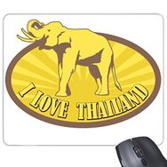Dıythinker Kingdom Of Thailand Thai Geleneksel Gümrük Kültürü I Love Tayland Fil Heykel Sanat İllüstrasyonu Baskılı Dikdörtgen Kaymaz Kauçuk Mouse Pad