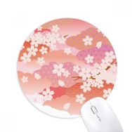 Dıythinker Kiraz Çiçekleri Bulutlar Pembe Desen Baskılı Yuvarlak Kaymaz Kauçuk Mouse Pad