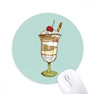 Dıythinker Kiraz Çikolata Cann Dondurma Baskılı Yuvarlak Kaymaz Kauçuk Mouse Pad