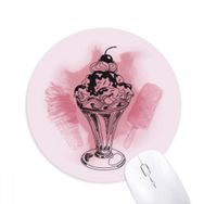 Dıythinker Kiraz Çikolatalı Dondurma Popsicles Baskılı Yuvarlak Kaymaz Kauçuk Mouse Pad