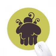 Dıythinker Kiraz Dondurma Eritme Silüeti Baskılı Yuvarlak Kaymaz Kauçuk Mouse Pad