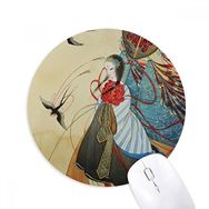 Dıythinker Kırlangıçlar Çin Antik İllüstratör Baskılı Yuvarlak Kaymaz Kauçuk Mouse Pad