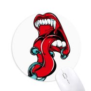Dıythinker Kırmızı Ağız Dili Çivi Dişi Baskılı Yuvarlak Kaymaz Kauçuk Mouse Pad