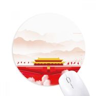 Dıythinker Kırmızı Bayrak Tiananmen Dağ Sis Baskılı Yuvarlak Kaymaz Kauçuk Mouse Pad