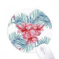 Dıythinker Kırmızı Bitki Yaprağı Sembolü Baskılı Yuvarlak Kaymaz Kauçuk Mouse Pad