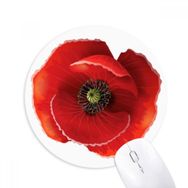 Dıythinker Kırmızı Çiçek Boyama Büyük Mısır Gelincik Baskılı Yuvarlak Kaymaz Kauçuk Mouse Pad