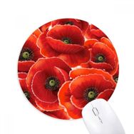 Dıythinker Kırmızı Çiçekler Mısır Gelincik Bespread Baskılı Yuvarlak Kaymaz Kauçuk Mouse Pad