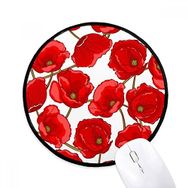 Dıythinker Kırmızı Çiçekler Mısır Haşhaş Bespread Yuvarlak Kaymaz Mouse Pad