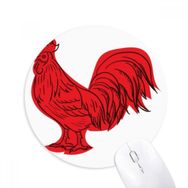 Dıythinker Kırmızı Çin 2017 Horoz Yılı Baskılı Yuvarlak Kaymaz Kauçuk Mouse Pad