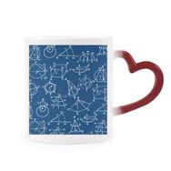 Dıythinker Kırmızı Çok Renkli Açı Geometrik Matematiksel Bilim Isıya Duyarlı Kalp Kupası