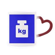 Dıythinker Kırmızı Çok Renkli Ağırlık Mavi Kare Uyarı İşareti Isıya Duyarlı Kalp Kupası