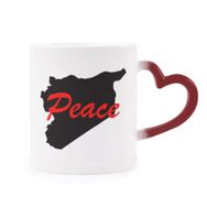 Dıythinker Kırmızı Çok Renkli Alıntılı Barış Isıya Duyarlı Kalp Kupa