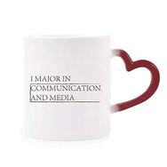 Dıythinker Kırmızı Çok Renkli Alıntısı I Major In Communication And Media Morphing Isıya Duyarlı Kalp Kupası
