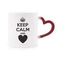 Dıythinker Kırmızı Çok Renkli Alıntısı Keep Calm And Love Red Morphing Isıya Duyarlı Kalp Kupa