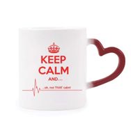 Dıythinker Kırmızı Çok Renkli Alıntısı Keep Calm Kırmızı Siyah Şekil Isıya Duyarlı Kalp Kupa