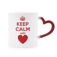 Dıythinker Kırmızı Çok Renkli Alıntısı Kırmızı Keep Calm And Love Morphing Isıya Duyarlı Kalp Kupa