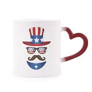 Dıythinker Kırmızı Çok Renkli America Sam Amca I Want You Morphing Isıya Duyarlı Kalp Kupa
