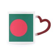 Dıythinker Kırmızı Çok Renkli Bangladeş Ulusal Bayrağı Asya Ülke Isıya Duyarlı Kalp Kupası