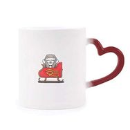 Dıythinker Kırmızı Çok Renkli Bastet Mısır Noel Kızağı Isıya Duyarlı Kalp Kupası