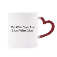 Dıythinker Kırmızı Çok Renkli Be Yourself İlham verici Alıntı Isıya Duyarlı Kalp Kupa