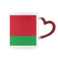 Dıythinker Kırmızı Çok Renkli Belarus Ulusal Bayrağı Asya Ülke Isıya Duyarlı Kalp Kupası