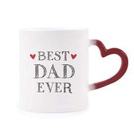 Dıythinker Kırmızı Çok Renkli Best Dad Ever Quote Loved Ones Morphing Isıya Duyarlı Kalp Kupa