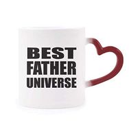 Dıythinker Kırmızı Çok Renkli Best Father Dad Evren Festival Alıntı Isıya Duyarlı Kalp Kupası