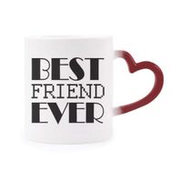 Dıythinker Kırmızı Çok Renkli Best Friend Ever Alıntı Isıya Duyarlı Kalp Kupa