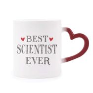 Dıythinker Kırmızı Çok Renkli Best Scientist Ever Alıntı Meslek Isıya Duyarlı Kalp Kupası