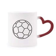 Dıythinker Kırmızı Çok Renkli Beyaz Siyah Futbol Futbol Spor Şekil Isıya Duyarlı Kalp Kupası