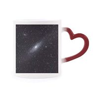Dıythinker Kırmızı Çok Renkli Beyaz Yıldız Bulutsusu Isıya Duyarlı Kalp Kupası