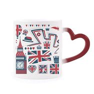 Dıythinker Kırmızı Çok Renkli Big Ben Ballon Asker Uk Simgesi Isıya Duyarlı Kalp Kupası