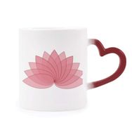 Dıythinker Kırmızı Çok Renkli Bitki Çiçek Lotus Çiçek İllüstrasyon Şekil Isıya Duyarlı Kalp Kupası