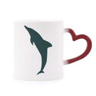 Dıythinker Kırmızı Çok Renkli Blue Ocean Friendly Streamline Yunus Şekil Isıya Duyarlı Kalp Kupası