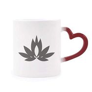 Dıythinker Kırmızı Çok Renkli Budizm Lotus Çin Desenli Şekil Isıya Duyarlı Kalp Kupası