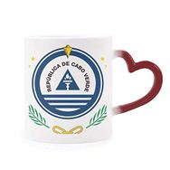 Dıythinker Kırmızı Çok Renkli Cape verde Ulusal Amblem Ülke Isıya Duyarlı Kalp Kupası