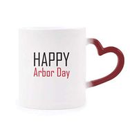 Dıythinker Kırmızı Çok Renkli Celebrate Arbor Day Blessing Festival Morphing Isıya Duyarlı Kalp Kupa