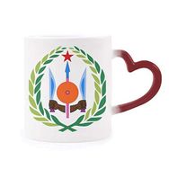 Dıythinker Kırmızı Çok Renkli Cibuti Cibuti Ulusal Amblem Isıya Duyarlı Kalp Kupa