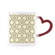 Dıythinker Kırmızı Çok Renkli Çiçekler Klasik Desen Brokar Şekil Isıya Duyarlı Kalp Kupa