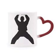 Dıythinker Kırmızı Çok Renkli Çin Çin Shaolin Kung Fu Kültür Şekil Isıya Duyarlı Kalp Kupası