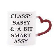 Dıythinker Kırmızı Çok Renkli Classy Sassy Bit Akıllı Assy Tasarım Şekil Isıya Duyarlı Kalp Kupası