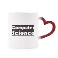 Dıythinker Kırmızı Çok Renkli Course And Major Computer Science Siyah Şekil Isıya Duyarlı Kalp Kupası