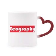Dıythinker Kırmızı Çok Renkli Course And Major Geography Kırmızı Şekil Isıya Duyarlı Kalp Kupası
