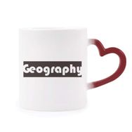 Dıythinker Kırmızı Çok Renkli Course And Major Geography Siyah Şekil Isıya Duyarlı Kalp Kupası